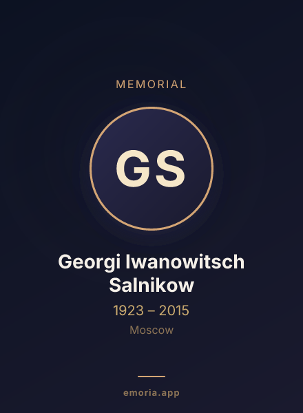 Memorial portrait of Georgi Iwanowitsch Salnikow
