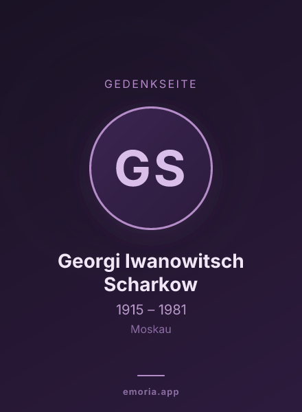 Gedenkportrait von Georgi Iwanowitsch Scharkow