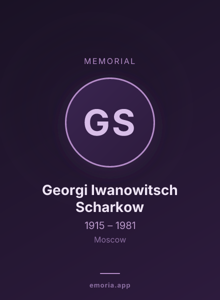 Memorial portrait of Georgi Iwanowitsch Scharkow