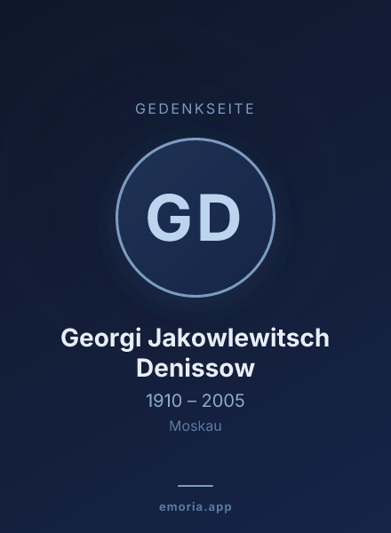 Gedenkportrait von Georgi Jakowlewitsch Denissow