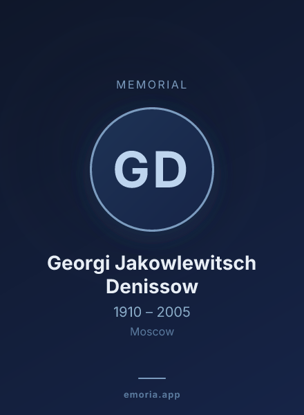 Memorial portrait of Georgi Jakowlewitsch Denissow