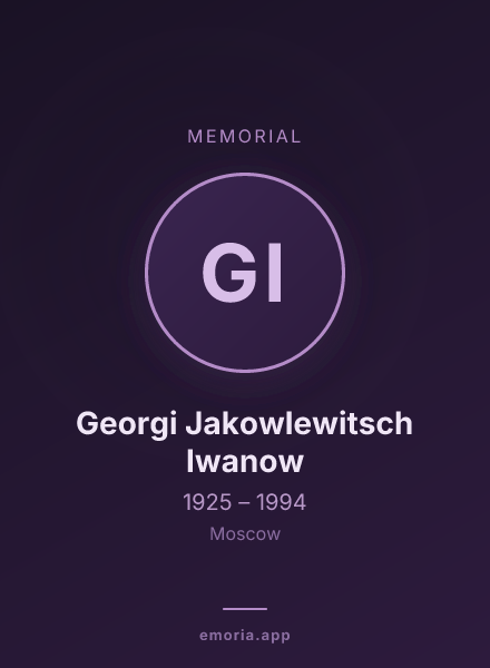 Memorial portrait of Georgi Jakowlewitsch Iwanow