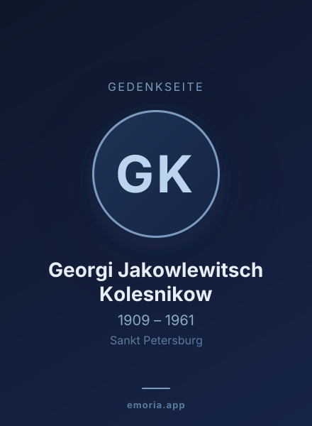 Gedenkportrait von Georgi Jakowlewitsch Kolesnikow