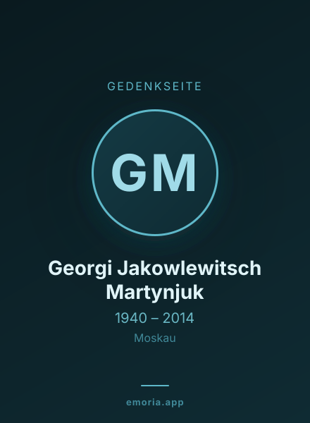 Gedenkportrait von Georgi Jakowlewitsch Martynjuk