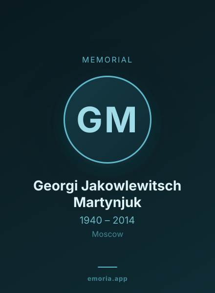 Memorial portrait of Georgi Jakowlewitsch Martynjuk