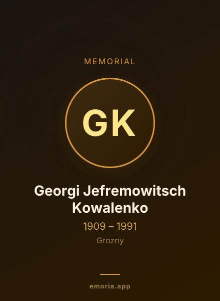Memorial portrait of Georgi Jefremowitsch Kowalenko