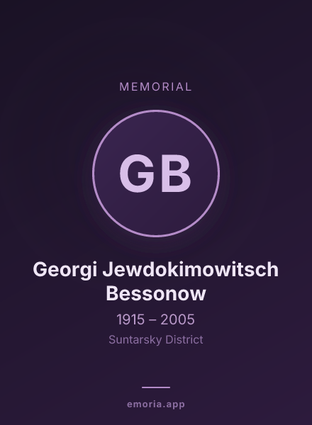 Memorial portrait of Georgi Jewdokimowitsch Bessonow