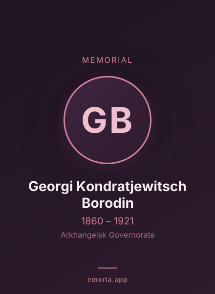 Memorial portrait of Georgi Kondratjewitsch Borodin