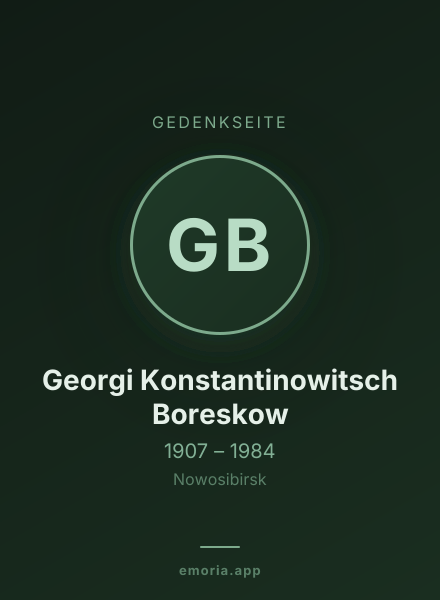 Gedenkportrait von Georgi Konstantinowitsch Boreskow