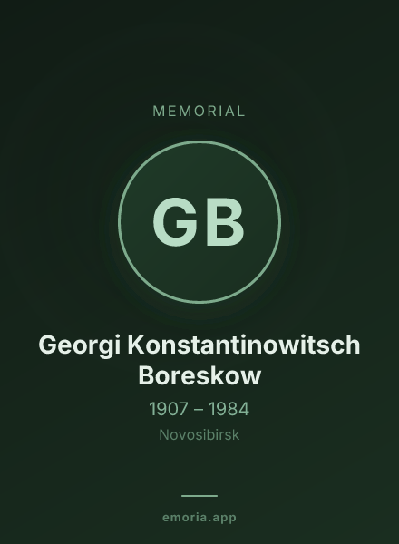 Memorial portrait of Georgi Konstantinowitsch Boreskow
