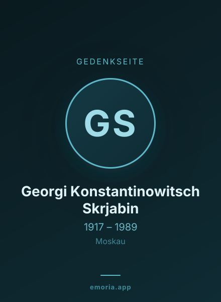 Gedenkportrait von Georgi Konstantinowitsch Skrjabin