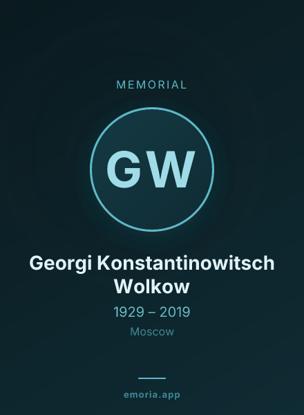 Memorial portrait of Georgi Konstantinowitsch Wolkow