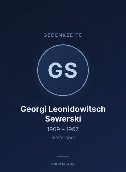 Gedenkportrait von Georgi Leonidowitsch Sewerski