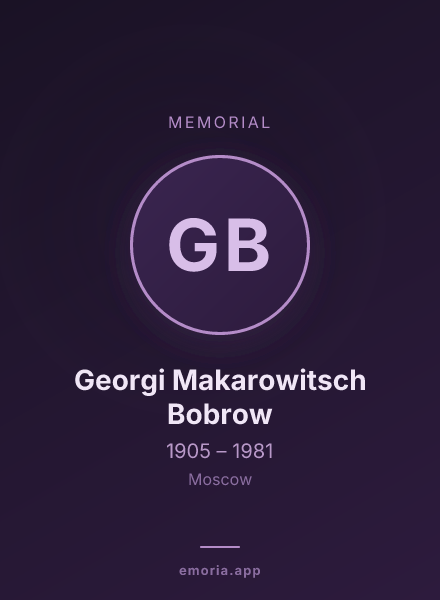 Memorial portrait of Georgi Makarowitsch Bobrow