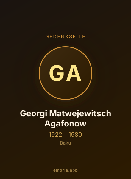 Gedenkportrait von Georgi Matwejewitsch Agafonow