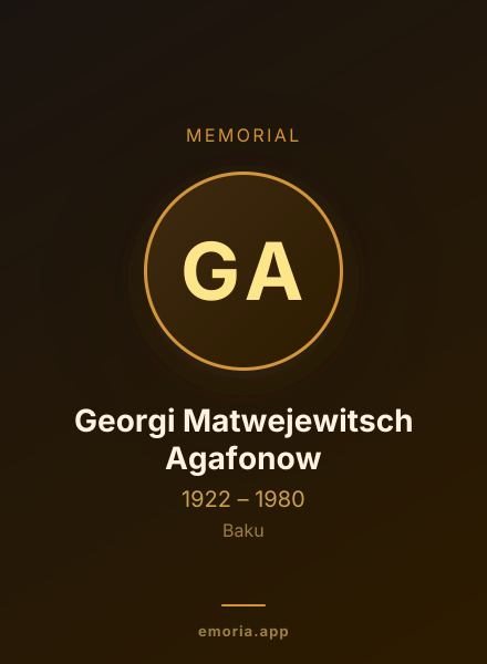Memorial portrait of Georgi Matwejewitsch Agafonow