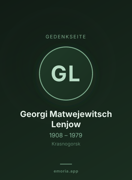 Gedenkportrait von Georgi Matwejewitsch Lenjow