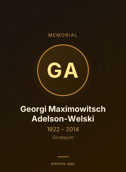 Memorial portrait of Georgi Maximowitsch Adelson-Welski