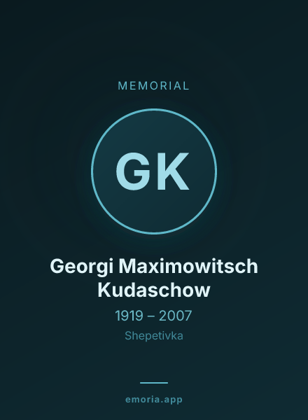 Memorial portrait of Georgi Maximowitsch Kudaschow