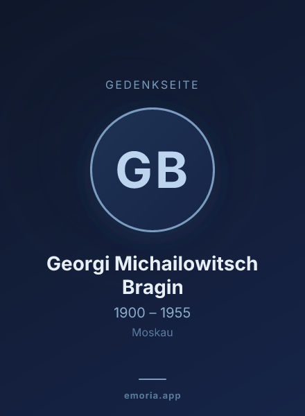 Gedenkportrait von Georgi Michailowitsch Bragin