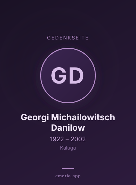 Gedenkportrait von Georgi Michailowitsch Danilow