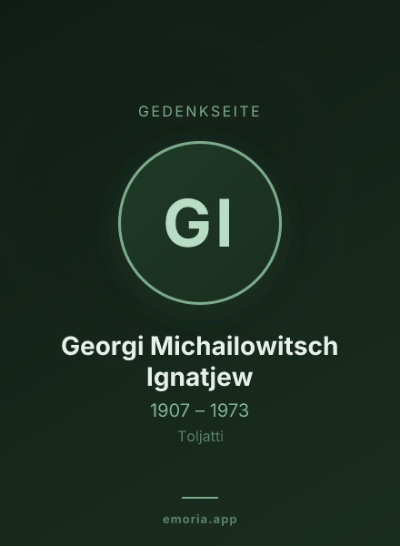 Gedenkportrait von Georgi Michailowitsch Ignatjew
