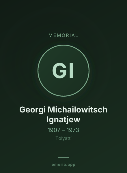 Memorial portrait of Georgi Michailowitsch Ignatjew