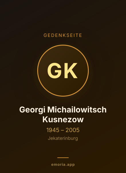 Gedenkportrait von Georgi Michailowitsch Kusnezow