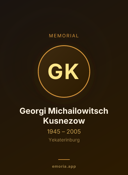 Memorial portrait of Georgi Michailowitsch Kusnezow