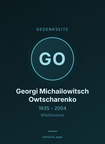 Gedenkportrait von Georgi Michailowitsch Owtscharenko