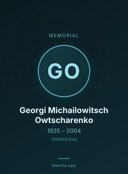 Memorial portrait of Georgi Michailowitsch Owtscharenko