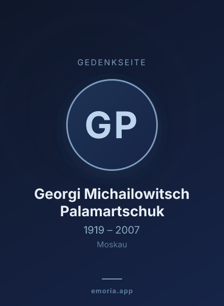 Gedenkportrait von Georgi Michailowitsch Palamartschuk