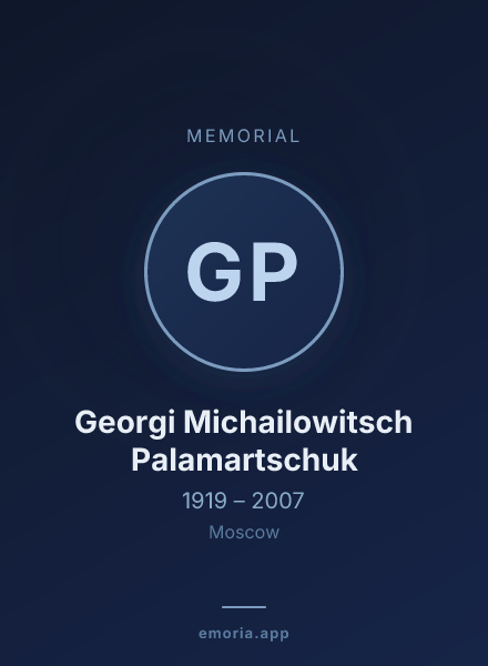Memorial portrait of Georgi Michailowitsch Palamartschuk