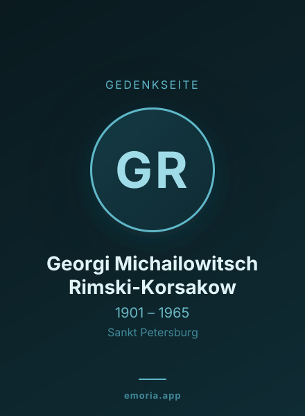 Gedenkportrait von Georgi Michailowitsch Rimski-Korsakow