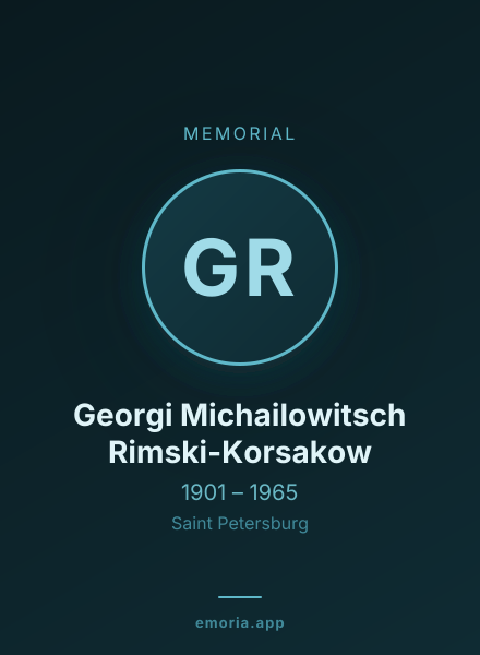 Memorial portrait of Georgi Michailowitsch Rimski-Korsakow