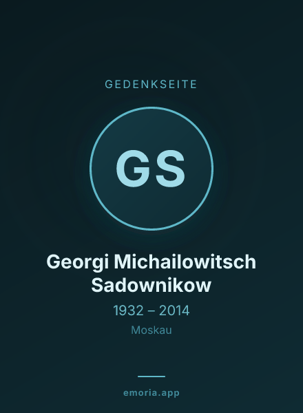 Gedenkportrait von Georgi Michailowitsch Sadownikow