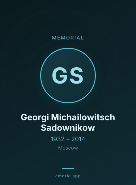 Memorial portrait of Georgi Michailowitsch Sadownikow