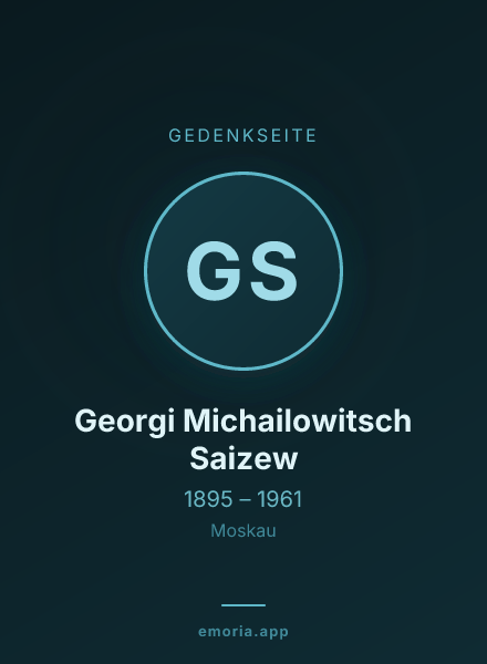 Gedenkportrait von Georgi Michailowitsch Saizew