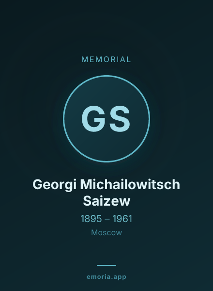 Memorial portrait of Georgi Michailowitsch Saizew