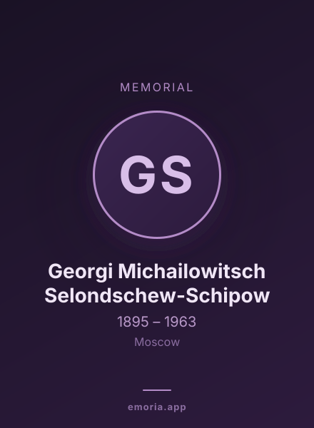 Memorial portrait of Georgi Michailowitsch Selondschew-Schipow