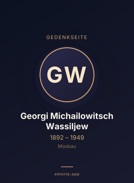 Gedenkportrait von Georgi Michailowitsch Wassiljew