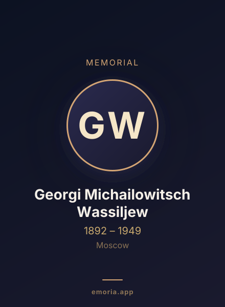 Memorial portrait of Georgi Michailowitsch Wassiljew