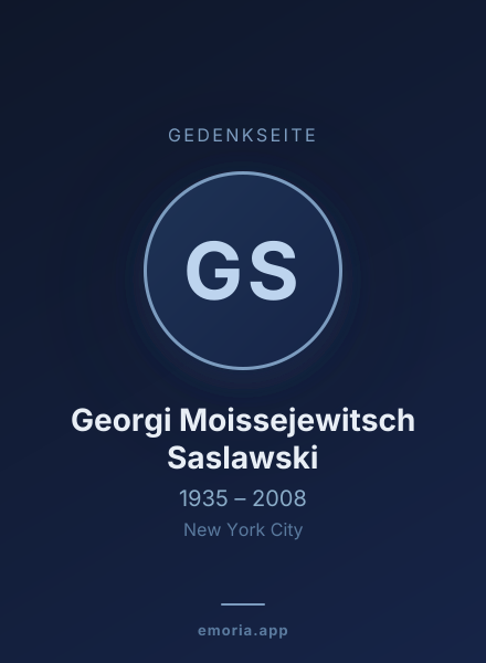 Gedenkportrait von Georgi Moissejewitsch Saslawski