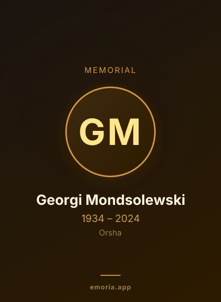 Memorial portrait of Georgi Mondsolewski