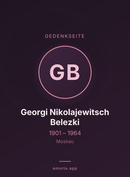 Gedenkportrait von Georgi Nikolajewitsch Belezki