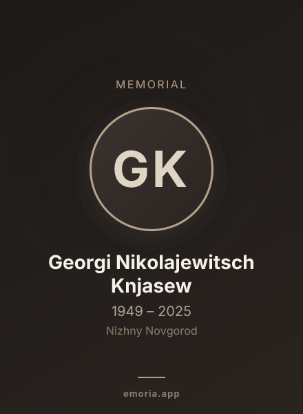 Memorial portrait of Georgi Nikolajewitsch Knjasew
