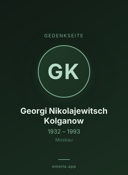 Gedenkportrait von Georgi Nikolajewitsch Kolganow