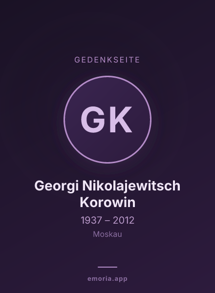 Gedenkportrait von Georgi Nikolajewitsch Korowin