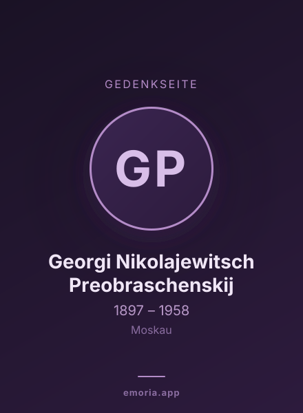 Gedenkportrait von Georgi Nikolajewitsch Preobraschenskij
