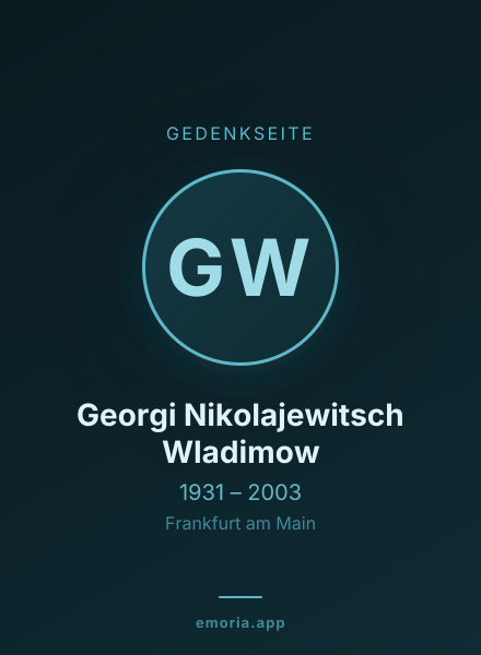 Gedenkportrait von Georgi Nikolajewitsch Wladimow